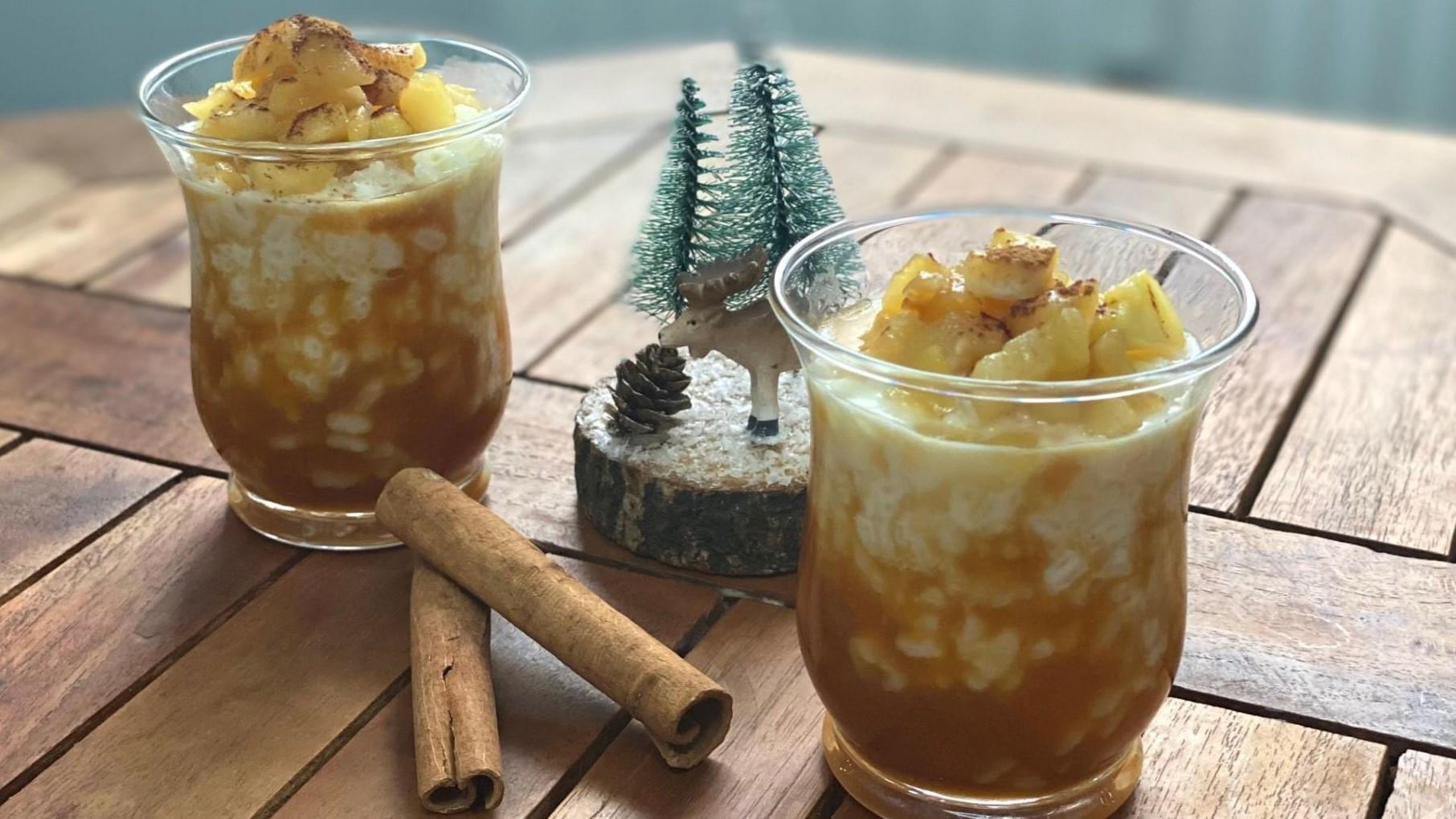 Milchreis mit Karamellisierte Äpfel &amp; Zimt/ Dessert im Glas ...